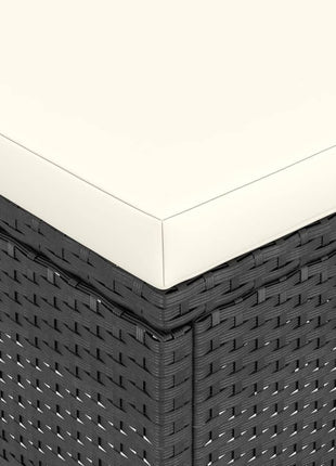 4-delige Tuinstoel- en voetenbankset poly rattan zwart