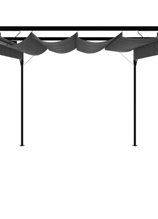 Pergola Met Uittrekbaar Dak 180 G/M² 3X3 M Staal Kleur