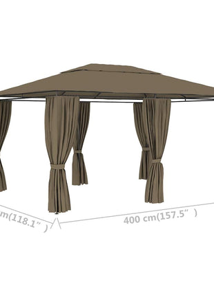 Tuinpaviljoen Met Gordijnen 180 G/M² 4X3 M
