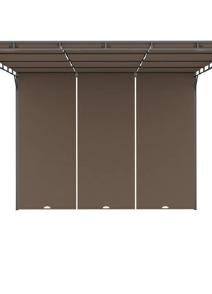 Tuinprieel Met Zijgordijn 4X3X2,25 M Taupe