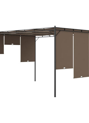 Tuinprieel Met Zijgordijn 4X3X2,25 M Taupe