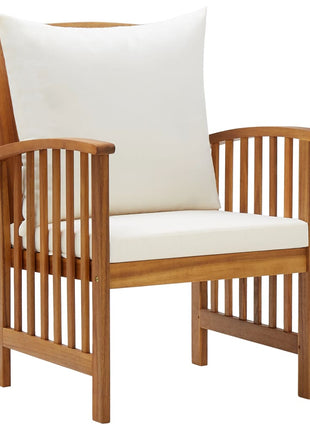 Tuinstoelen 2 st met kussens massief acaciahout
