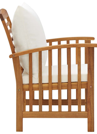 Tuinstoelen 2 st met kussens massief acaciahout