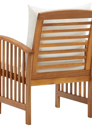 Tuinstoelen 2 st met kussens massief acaciahout