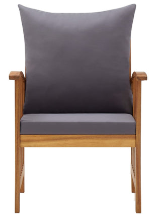 Tuinstoelen 2 st met kussens massief acaciahout