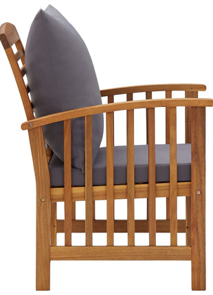 Tuinstoelen 2 st met kussens massief acaciahout