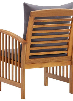 Tuinstoelen 2 st met kussens massief acaciahout