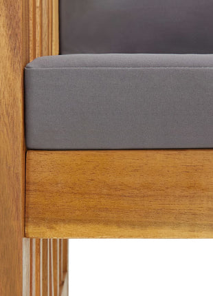 Tuinstoelen 2 st met kussens massief acaciahout