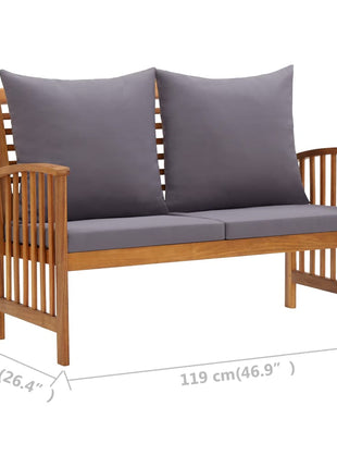 Tuinbank Met Kussens 119 Cm Massief Acaciahout