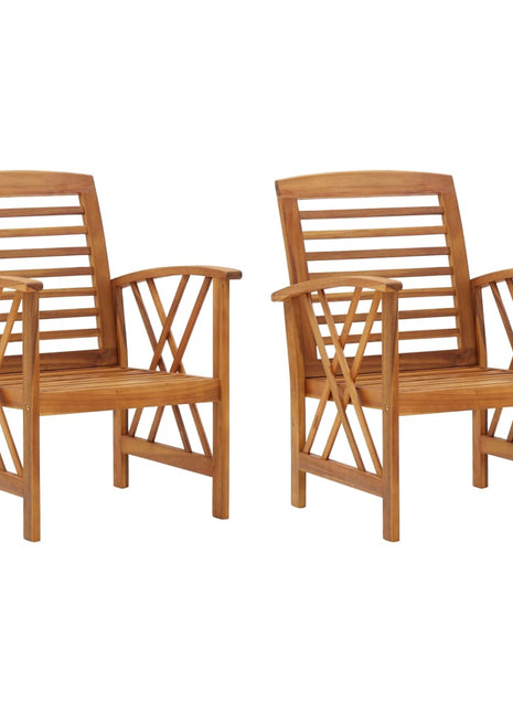 Tuinstoelen 2 st massief acaciahout