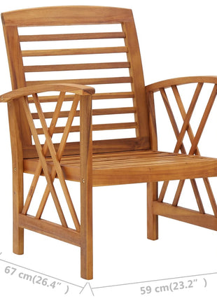 Tuinstoelen 2 st massief acaciahout