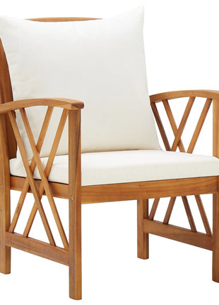 Tuinstoelen 2 st met kussens massief acaciahout