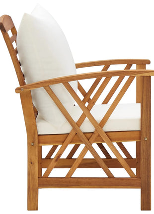 Tuinstoelen 2 st met kussens massief acaciahout