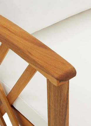 Tuinstoelen 2 st met kussens massief acaciahout