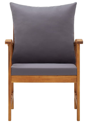 Tuinstoelen 2 st met kussens massief acaciahout