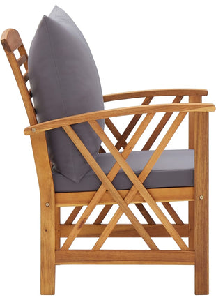 Tuinstoelen 2 st met kussens massief acaciahout