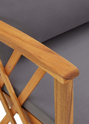 Tuinstoelen 2 st met kussens massief acaciahout