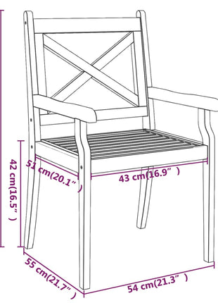 Tuinstoelen 2 st massief acaciahout