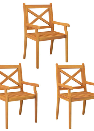 Tuinstoelen 3 st massief acaciahout