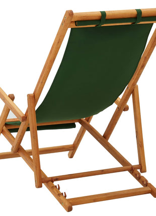 Strandstoel inklapbaar massief eucalyptushout en stof groen