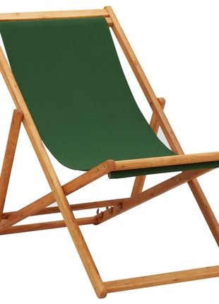 Strandstoel inklapbaar eucalyptushout en stof groen