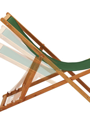 Strandstoel inklapbaar eucalyptushout en stof groen