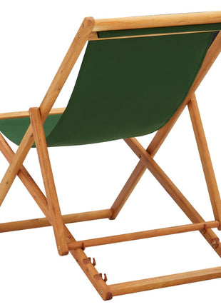 Strandstoel inklapbaar eucalyptushout en stof groen
