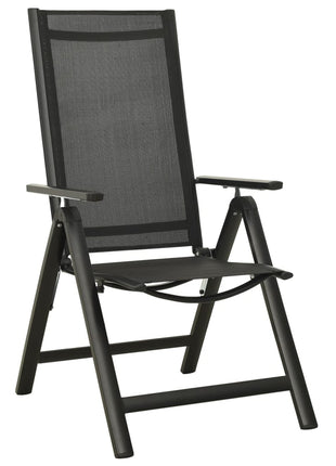 Tuinstoelen 2 St Inklapbaar Textileen Aluminium Zwart