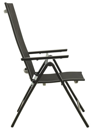 Tuinstoelen 2 St Inklapbaar Textileen Aluminium Zwart