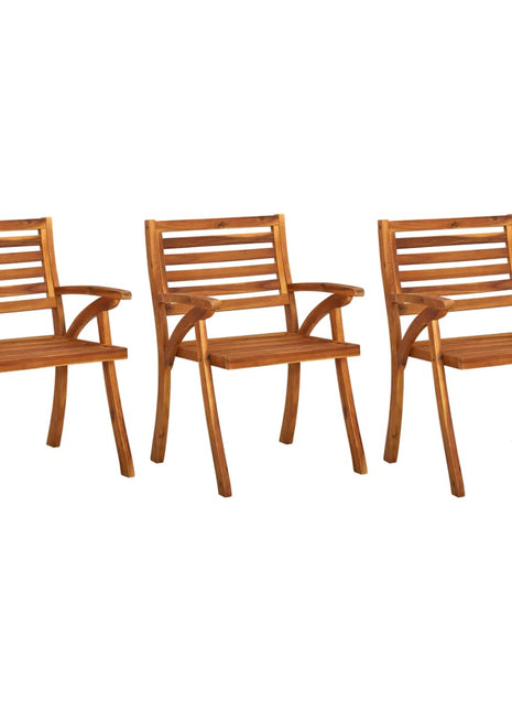 Tuinstoelen 3 st massief acaciahout