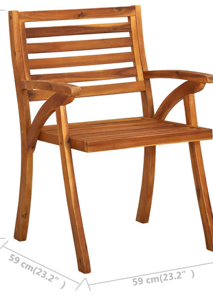 Tuinstoelen 3 st massief acaciahout