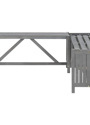 Tuinhoekbank Met Plantenbak 117 Cm Massief Acaciahout Grijs