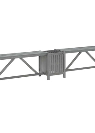 Tuinhoekbank Met Plantenbak 117 Cm Massief Acaciahout Grijs