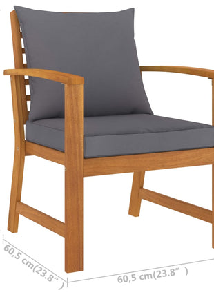 Tuinstoelen Met Donker Kussen Massief Acaciahout