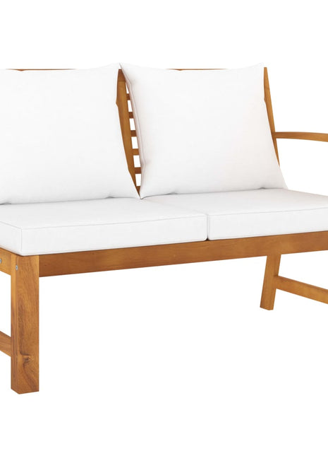 Tuinbank met crèmekleurig kussen 114,5 cm massief acaciahout