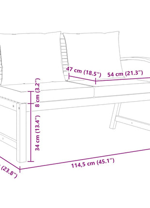 Tuinbank Met Kussen 114,5 Cm Massief Acaciahout