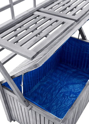Opbergbox met latwerk 99x55x160 cm massief acaciahout grijs