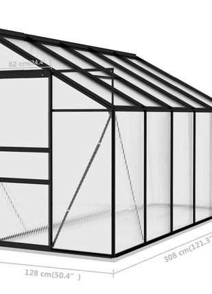 Broeikas 6,5 m³ aluminium antracietkleurig