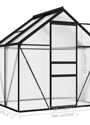 Tuinkas 2,47 m³ aluminium antracietkleurig
