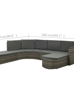 Loungeset Met Kussens Poly Rattan
