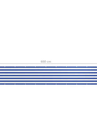Balkonscherm Oxford Stof Wit En Blauw