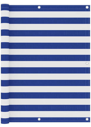 Balkonscherm Oxford Stof Wit En Blauw