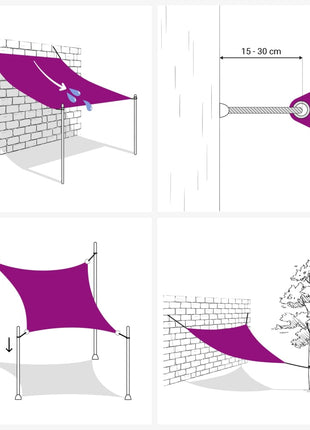 Zonnescherm Rechthoekig Oxford Stof Taupe