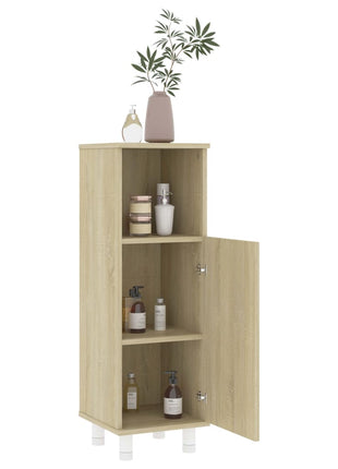 Badkamerkast 30x30x95 cm spaanplaat sonoma eikenkleurig