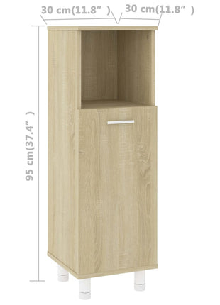 Badkamerkast 30x30x95 cm spaanplaat sonoma eikenkleurig