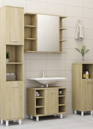 Badkamerkast 30x30x95 cm spaanplaat sonoma eikenkleurig