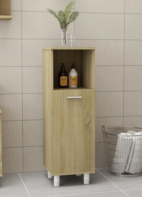 Badkamerkast 30x30x95 cm spaanplaat sonoma eikenkleurig