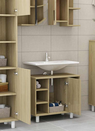 Badkamerkast 60x32x53,5 cm bewerkt hout sonoma eikenkleurig