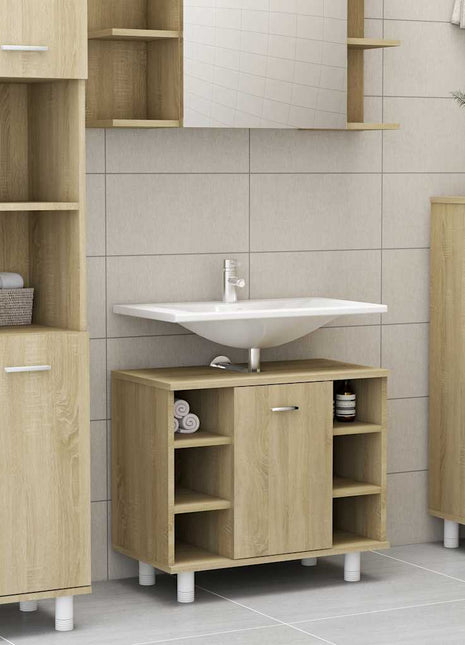 Badkamerkast 60x32x53,5 cm bewerkt hout sonoma eikenkleurig