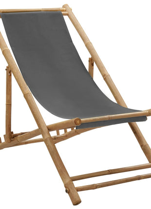 Ligstoel Bamboe En Canvas